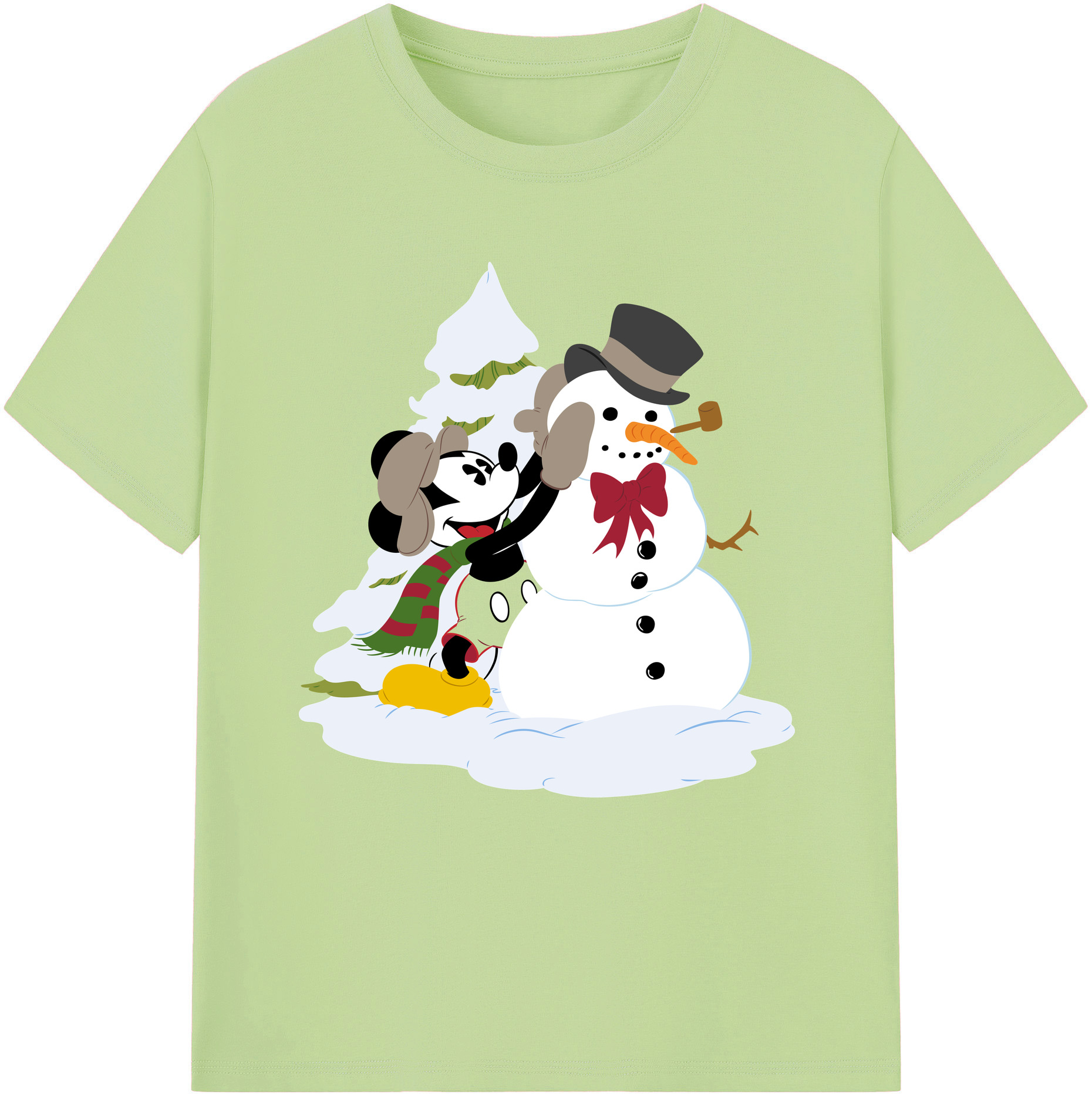 （画像用） ミッキーマウス Mickey Mouse 綿100％半袖Tシャツ（フロントプリント）